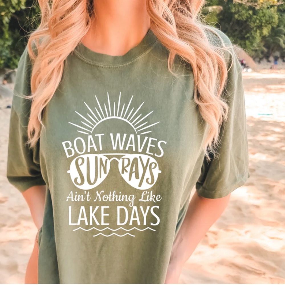 Boat waves, sun rays, nothing like lake days t shirt